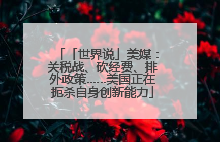 「世界说」美媒：关税战、砍经费、排外政策……美国正在扼杀自身创新能力