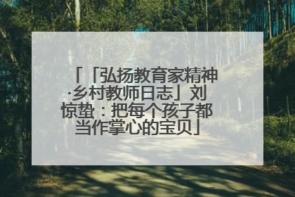「弘扬教育家精神·乡村教师日志」刘惊蛰：把每个孩子都当作掌心的宝贝
