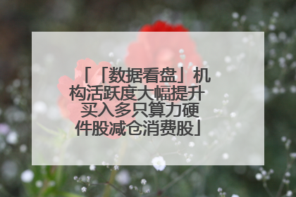 「数据看盘」机构活跃度大幅提升 买入多只算力硬件股减仓消费股