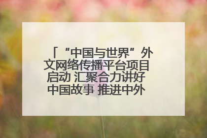 “中国与世界”外文网络传播平台项目启动 汇聚合力讲好中国故事 推进中外文明交流互鉴