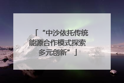 “中沙依托传统能源合作模式探索多元创新”
