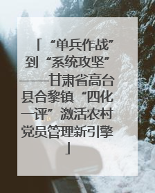 “单兵作战”到“系统攻坚”——甘肃省高台县合黎镇“四化一评”激活农村党员管理新引擎