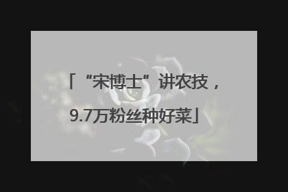 “宋博士”讲农技，9.7万粉丝种好菜