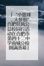 “小篮球，大梦想”合肥狂风公益校园行活动在合肥市第四十二中学南城分校圆满落幕