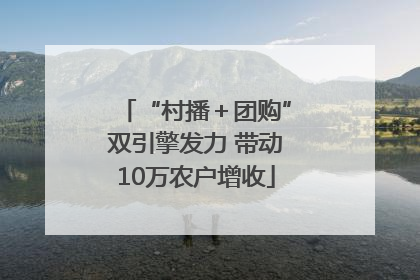 “村播＋团购”双引擎发力 带动10万农户增收