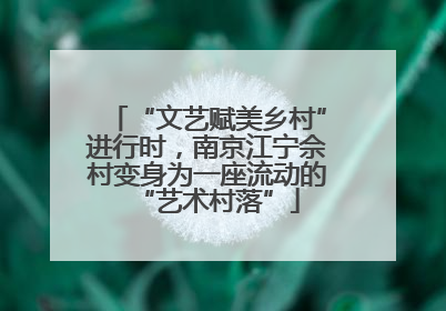 “文艺赋美乡村”进行时，南京江宁佘村变身为一座流动的“艺术村落”