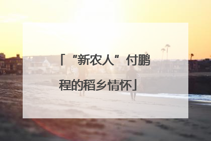 “新农人”付鹏程的稻乡情怀