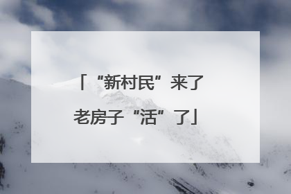 “新村民”来了 老房子“活”了