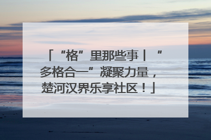 “格”里那些事丨“多格合一”凝聚力量，楚河汉界乐享社区！