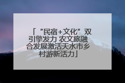 “民宿+文化”双引擎发力 农文旅融合发展激活天水市乡村游新活力