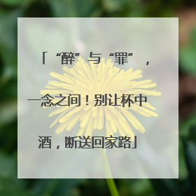 “醉”与“罪”，一念之间！别让杯中酒，断送回家路