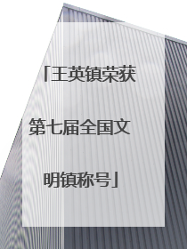 王英镇荣获第七届全国文明镇称号