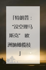 特朗普：“没空理马斯克” 欧洲抛橄榄枝
