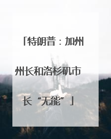 特朗普：加州州长和洛杉矶市长“无能”
