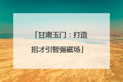 甘肃玉门：打造招才引智强磁场