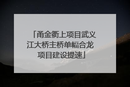 甬金衢上项目武义江大桥主桥单幅合龙 项目建设提速