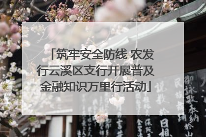 筑牢安全防线 农发行云溪区支行开展普及金融知识万里行活动