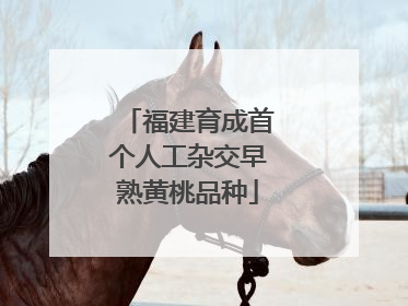 福建育成首个人工杂交早熟黄桃品种