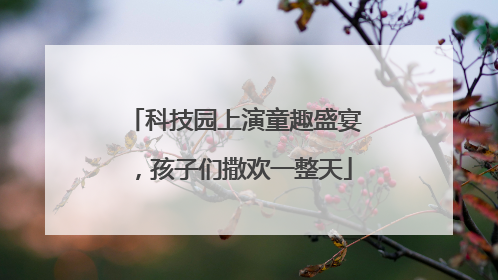 科技园上演童趣盛宴，孩子们撒欢一整天