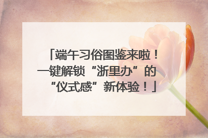 端午习俗图鉴来啦！一键解锁“浙里办”的“仪式感”新体验！