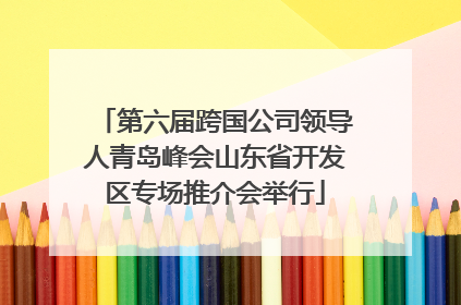 第六届跨国公司领导人青岛峰会山东省开发区专场推介会举行