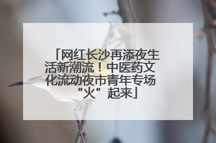 网红长沙再添夜生活新潮流！中医药文化流动夜市青年专场“火”起来