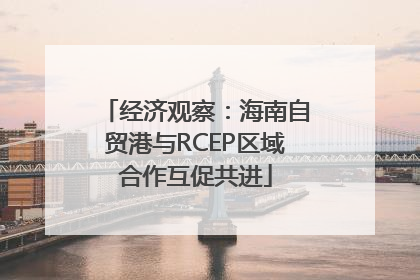 经济观察：海南自贸港与RCEP区域合作互促共进