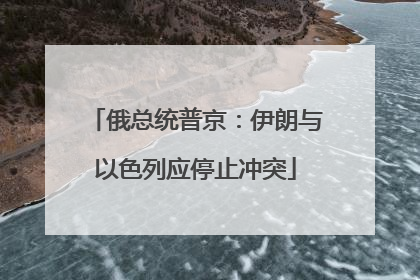 俄总统普京：伊朗与以色列应停止冲突