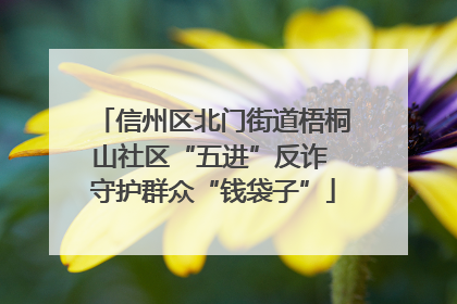 信州区北门街道梧桐山社区“五进”反诈 守护群众“钱袋子”