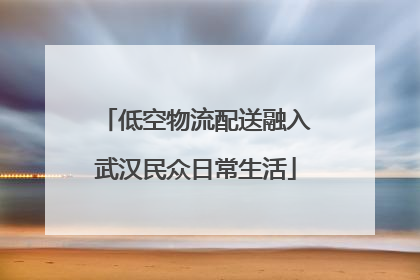 低空物流配送融入武汉民众日常生活