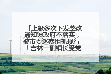 上级多次下发整改通知镇政府不落实，被市委巡察组抓现行！吉林一副镇长受党内警告处分