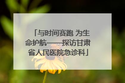 与时间赛跑 为生命护航——探访甘肃省人民医院急诊科