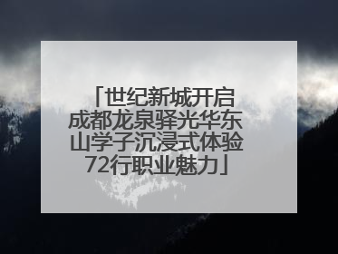 世纪新城开启 成都龙泉驿光华东山学子沉浸式体验72行职业魅力