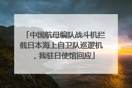 中国航母编队战斗机拦截日本海上自卫队巡逻机，我驻日使馆回应
