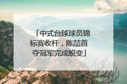 中式台球球员锦标赛收杆，陈喆首夺冠军完成蜕变
