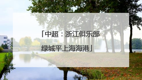 中超：浙江俱乐部绿城平上海海港