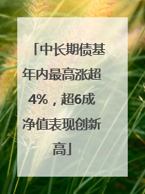 中长期债基年内最高涨超4%，超6成净值表现创新高