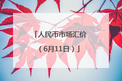 人民币市场汇价（6月11日）