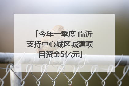 今年一季度 临沂支持中心城区城建项目资金5亿元