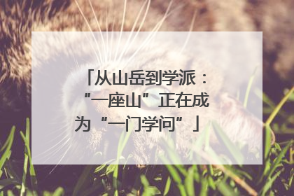 从山岳到学派：“一座山”正在成为“一门学问”