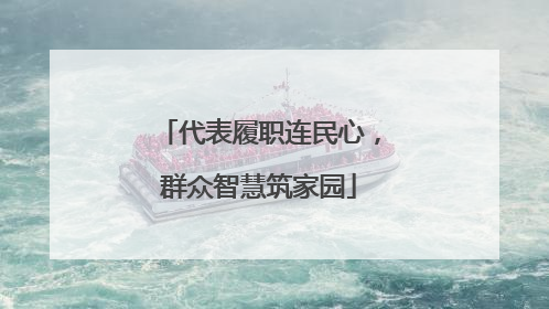 代表履职连民心，群众智慧筑家园