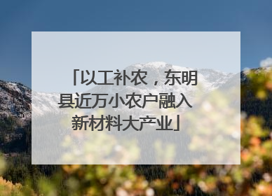 以工补农，东明县近万小农户融入新材料大产业