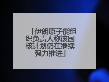 伊朗原子能组织负责人称该国核计划仍在继续强力推进