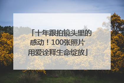 十年跟拍镜头里的感动！100张照片用爱诠释生命绽放