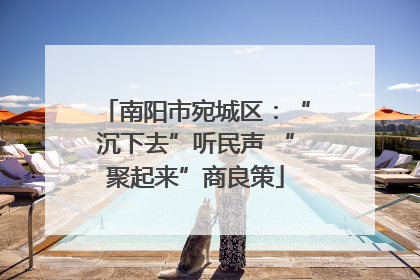 南阳市宛城区：“沉下去”听民声 “聚起来”商良策