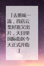 去班味一流，首店云集好逛又出片，天目里国际街区今天正式开街