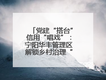 党建“搭台”信用“唱戏”：宁阳华丰管理区解锁乡村治理“信用密码”