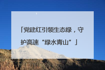 党建红引领生态绿，守护高速“绿水青山”
