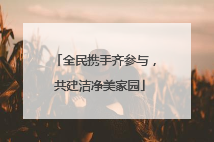 全民携手齐参与，共建洁净美家园