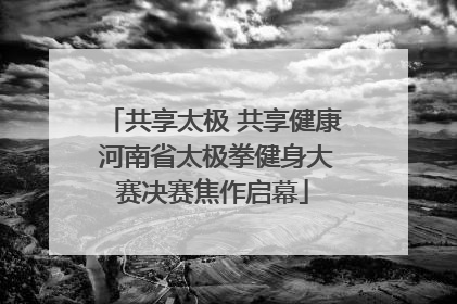 共享太极 共享健康 河南省太极拳健身大赛决赛焦作启幕